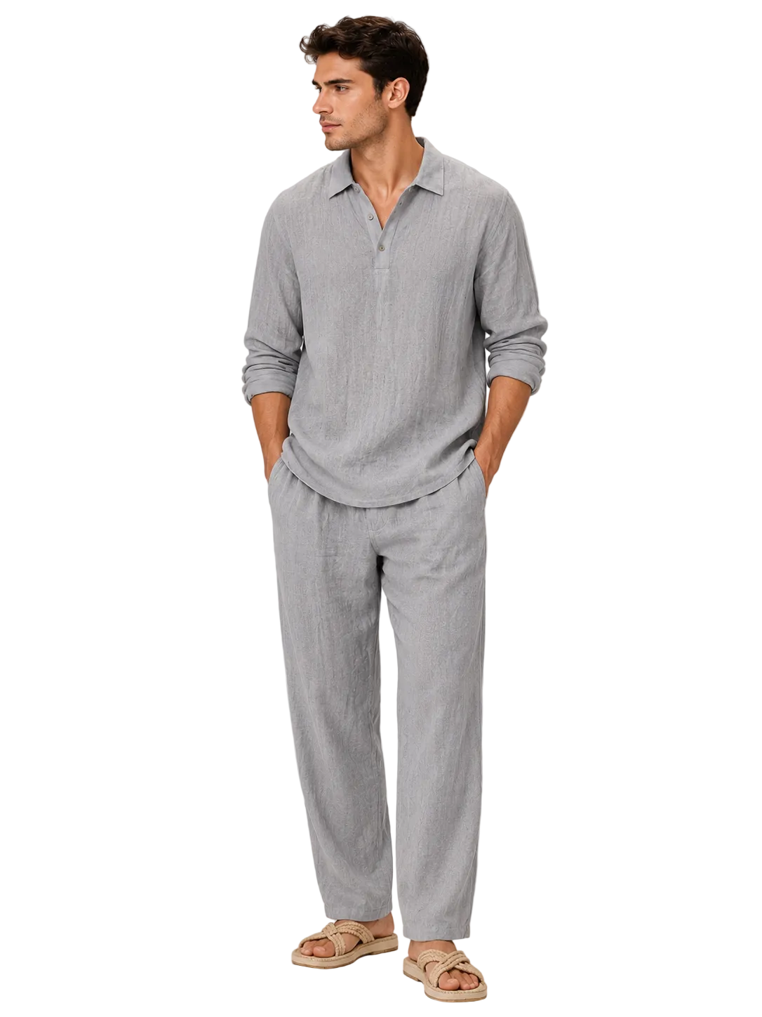 Xevanti Linen Long Sleeve & Pants Set